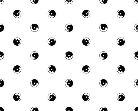 Seamless pattern of little black donut for cloth, wallpaper, wrapping paper,  Stock Illustration