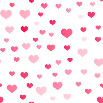 Seamless pattern with little red hearts for Valentine's Day. Vector. Stock Illustration