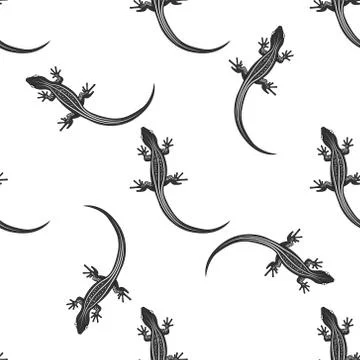 Seamless pattern with lizards Stock Illustration