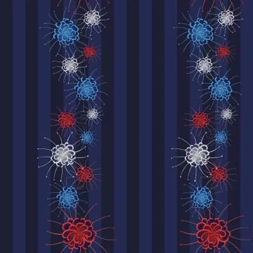 Seamless pattern llustration of cluster amaryllis. Stock Illustration