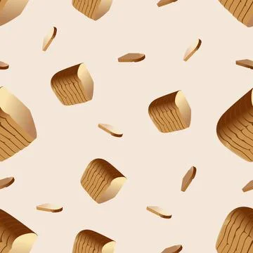 Seamless pattern from a loaf of rectangular bread. Vector illustration isolated 스톡 일러스트
