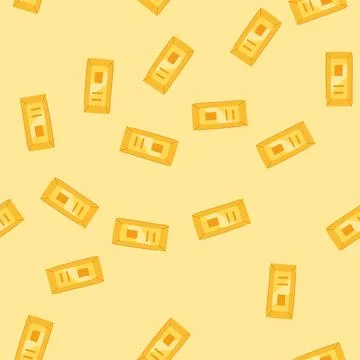 Seamless pattern loan gold bar cartoon vector Stock Illustration