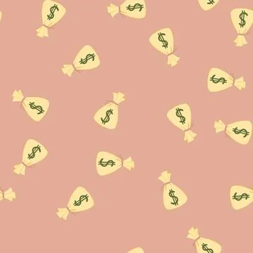 Seamless pattern loan money bag cartoon vector Illustrazione stock