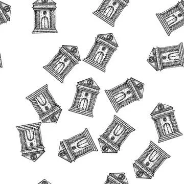 Seamless pattern loans bank building sketch hand drawn Ilustración de archivo