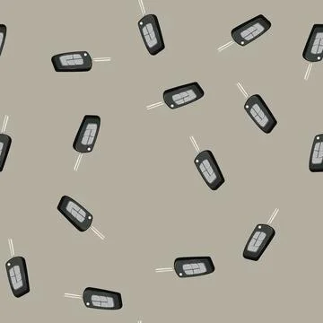 Seamless pattern lock car key cartoon vector Stock Illustration