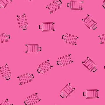 Seamless pattern lock hard shell suitcase cartoon vector イラスト素材