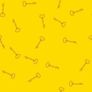Seamless pattern lock key vintage cartoon vector Stock Illustration