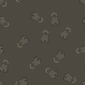 Seamless pattern lock padlock vintage cartoon vector Stock Illustration