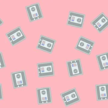 Seamless pattern lock safe cartoon vector Stock Illustration