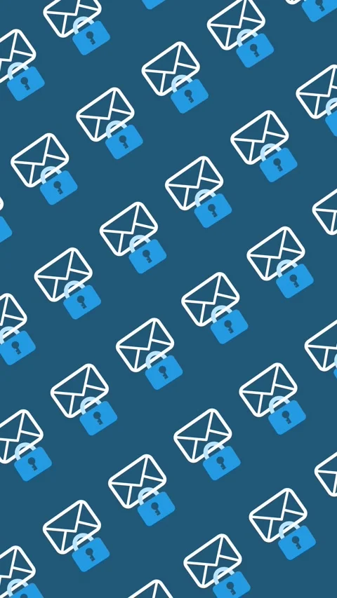 Seamless pattern of locked envelopes representing secure email wallpaper Stock Footage 333646353