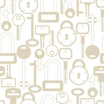 Seamless pattern with locks and keys icons Stock Illustration