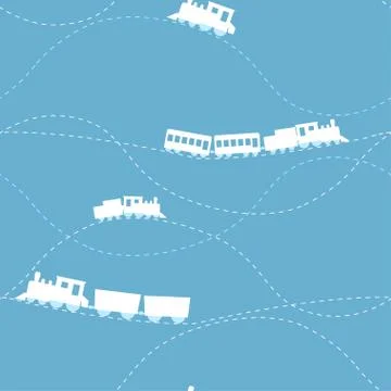 Seamless pattern with locomotive Stock Illustration