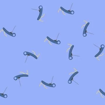 Seamless pattern logo corkscrew wine cartoon vector 스톡 일러스트