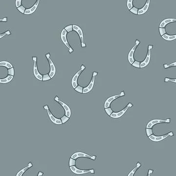 Seamless pattern logo horseshoe cartoon vector Stock Illustration