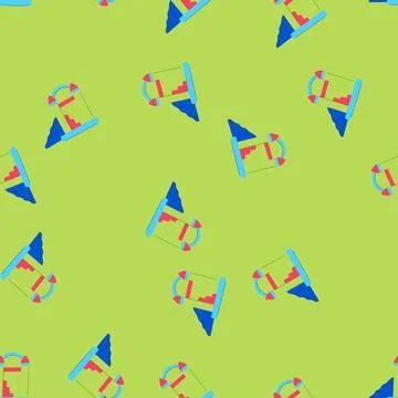 Seamless pattern logo inflatable castle cartoon vector Stock Illustration