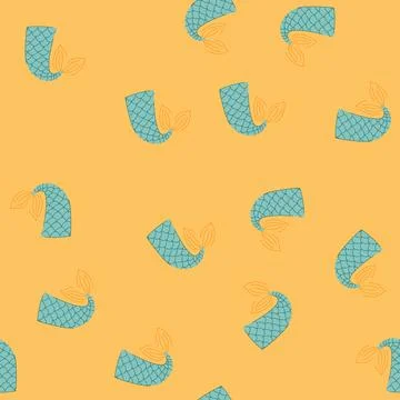 Seamless pattern logo mermaid tail cartoon vector Illustrazione stock