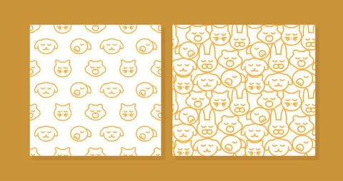 Seamless pattern logo pet shop veterinary clinic Stock Illustration
