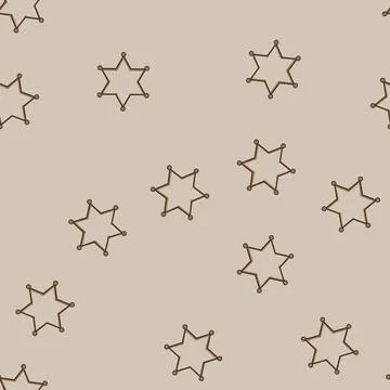 Seamless pattern logo sheriff badge cartoon vector Stock Illustration