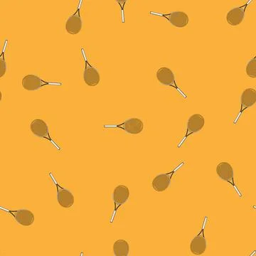 Seamless pattern logo tennis racket cartoon vector Stock Illustration