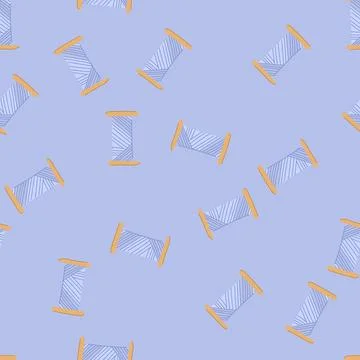 Seamless pattern logo thread spool cartoon vector Stock Illustration