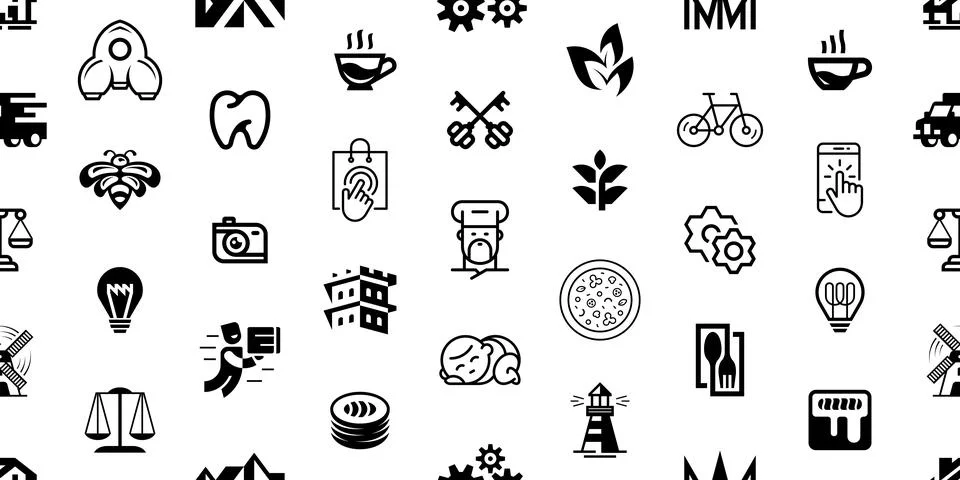 Seamless pattern with Logos Stock Illustration