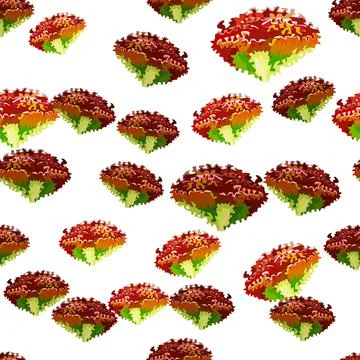 Seamless pattern lola rosa salad on white background. Simple ornament with le Stock Illustration