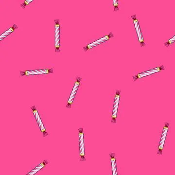 Seamless pattern lollipop candy cartoon vector Stock Illustration