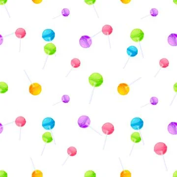 Seamless pattern lollipop colorful wrap flat set Stock Illustration