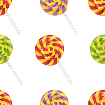 Seamless pattern of lollipops various color. Vector illustration. 스톡 일러스트