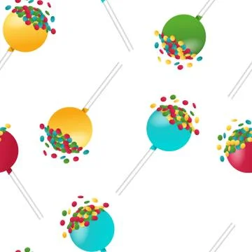 Seamless pattern of lollipops various color. Vector illustration. Candy backg Stock Illustration