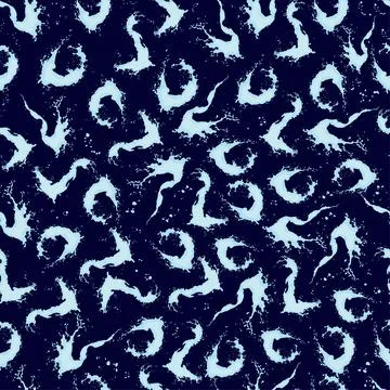 Seamless pattern with long and round splashes and splashes of water on a da.. イラスト素材