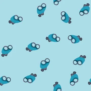 Seamless pattern look binoculars cartoon vector Stock Illustration