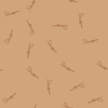 Seamless pattern loop rope knot cartoon vector Stock Illustration