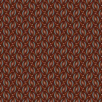 Seamless Pattern - Loose Leaves (Cream, Orange, Brown, Blue) Stock Illustration
