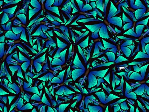 Seamless pattern with lot of different butterflys Illustrazione stock