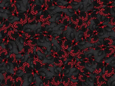 Seamless pattern with lot of different butterflys Illustrazione stock