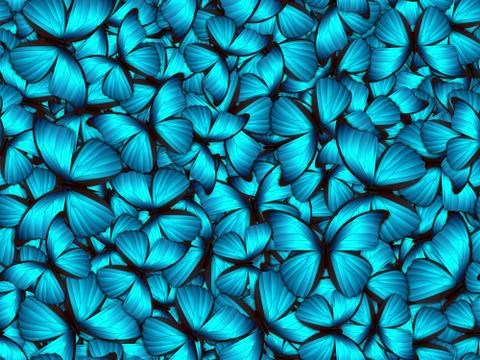 Seamless pattern with lot of different butterflys Illustrazione stock