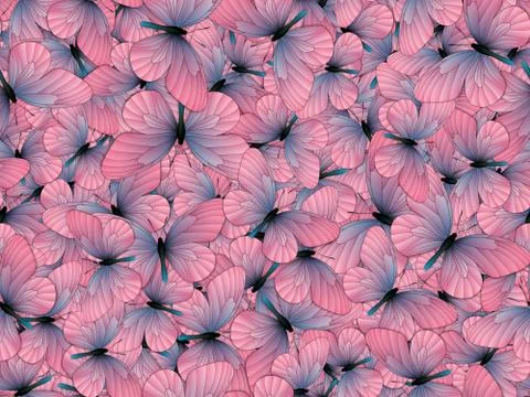 Seamless pattern with lot of different butterflys Stock Illustration