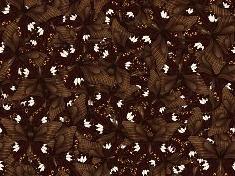 Seamless pattern with lot of different butterflys Illustrazione stock