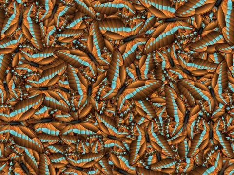 Seamless pattern with lot of different butterflys Illustrazione stock