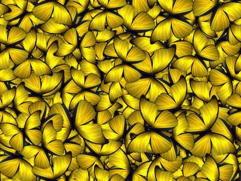 Seamless pattern with lot of different butterflys Illustrazione stock