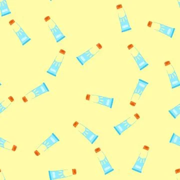 Seamless pattern lotion sun cream cartoon vector 库存插图