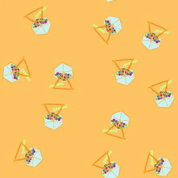 Seamless pattern lottery lotto ball machine cartoon vector Stockillustratie