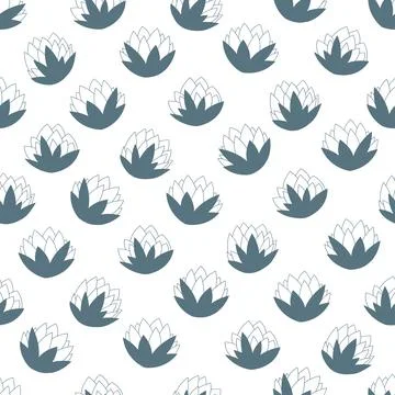 Seamless pattern with lotus flowers. clover seamless pattern. Simple botanic  Illustrazione stock
