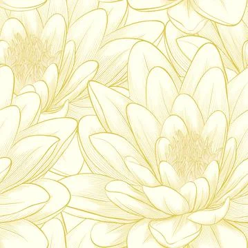 Seamless pattern with lotus flowers. Stock Illustration