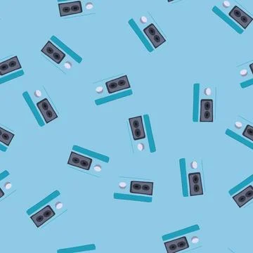 Seamless pattern loud speaker music cartoon vector Stock Illustration