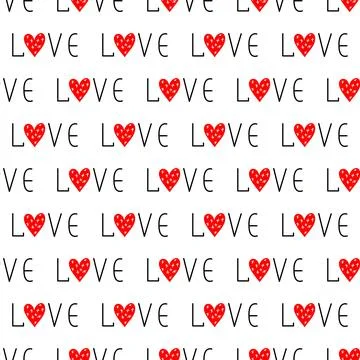 Seamless pattern with Love and Hearts Stock Illustration