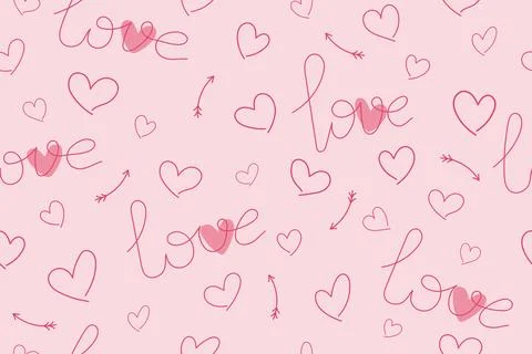 Seamless pattern with love hearts Stock-Illustration