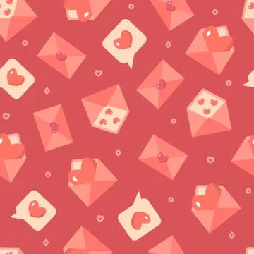 Seamless pattern with love letters Stock Illustration