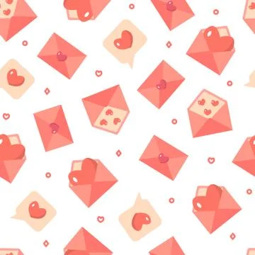 Seamless pattern with love letters Stock Illustration
